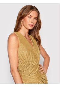 Rinascimento Sukienka koktajlowa CFC0110016003 Złoty Regular Fit. Kolor: złoty. Materiał: syntetyk. Styl: wizytowy