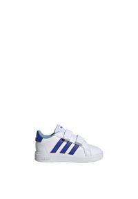 Adidas - Buty Grand Court Lifestyle Hook and Loop. Kolor: biały, wielokolorowy, niebieski. Materiał: materiał