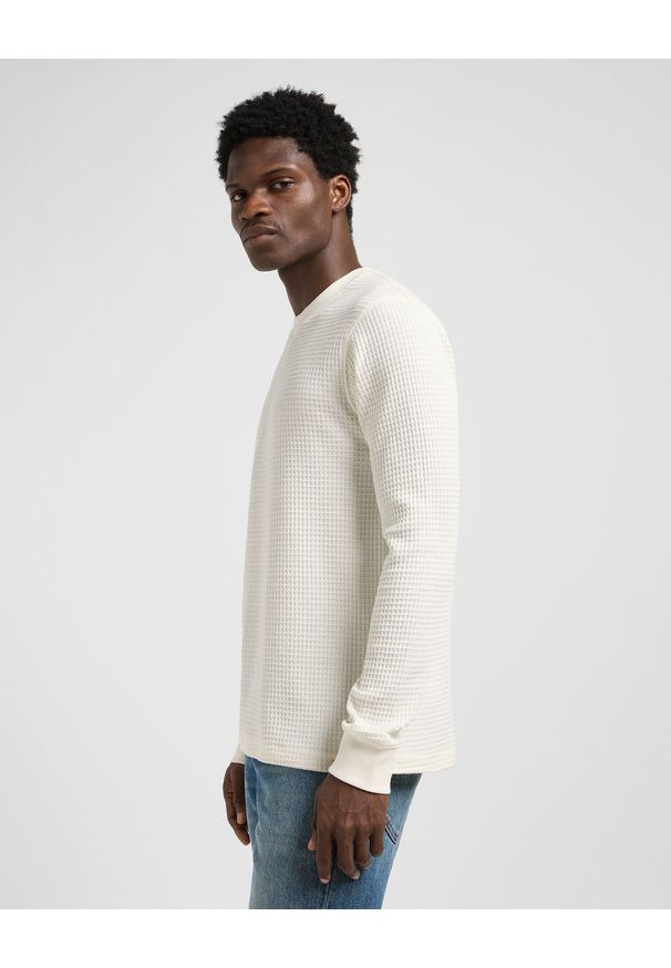 Lee - MESKA KOSZULKA LEE LS WAFFLE TEE ECRU 112371661