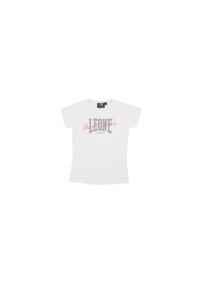 LEONE 1947 APPAREL - Dziewczęcy t-shirt z krótkim rękawem Handwriting Dream. Kolor: biały. Długość rękawa: krótki rękaw. Długość: krótkie. Sport: joga i pilates
