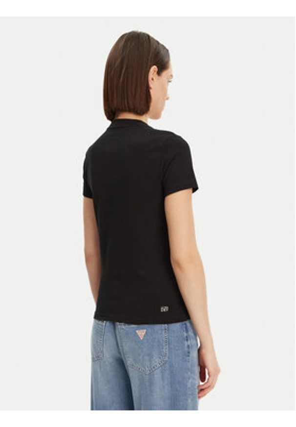 Lacoste T-Shirt TF9246 Czarny Slim Fit. Kolor: czarny. Materiał: bawełna