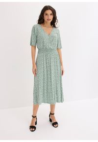 bonprix - Sukienka z dżerseju z mieszanki wiskozy. Kolor: zielony. Materiał: wiskoza, jersey. Sezon: lato #3
