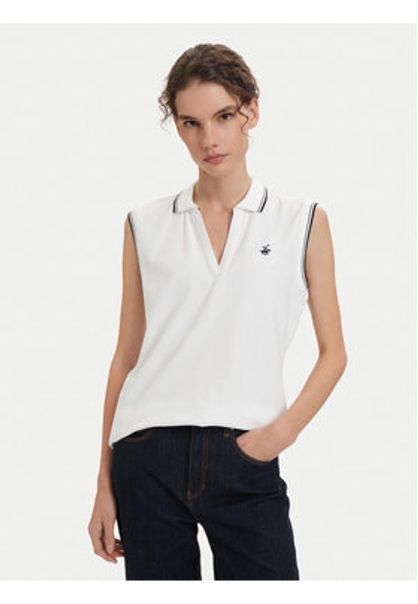 Beverly Hills Polo Club Polo P-SS26W-P0022 Biały Regular Fit. Typ kołnierza: polo. Kolor: biały. Materiał: bawełna