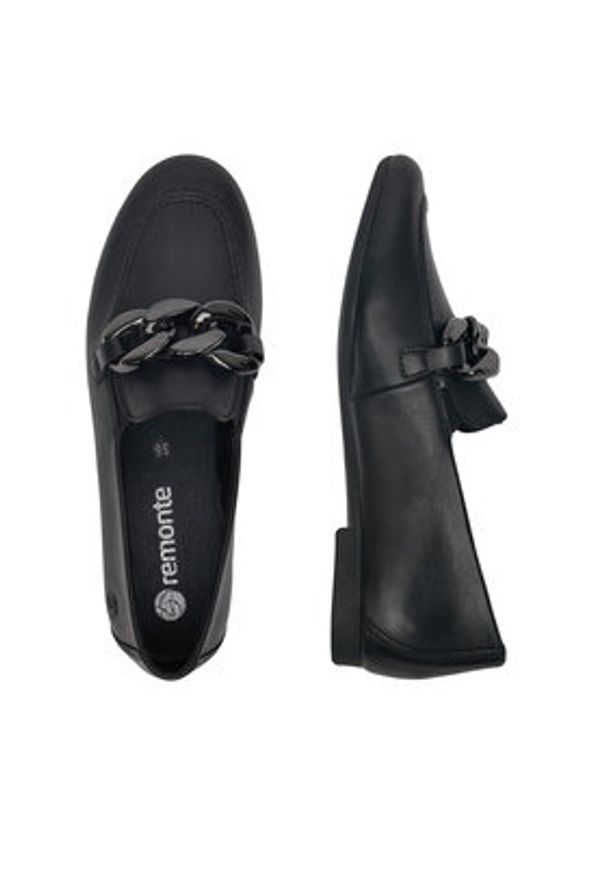 Remonte Loafersy D0K00-00 Czarny. Kolor: czarny. Materiał: skóra