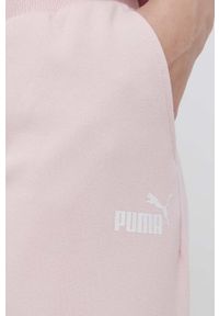 Puma spodnie 847115 damskie kolor różowy z nadrukiem. Kolor: różowy. Materiał: dzianina. Wzór: nadruk #3
