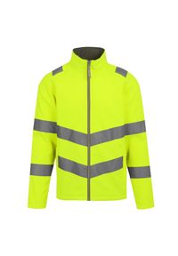 Regatta - Męska 2warstwowa Kurtka Soft Shell Pro Contract Ablaze HiVis. Kolor: biały, wielokolorowy, żółty. Sport: turystyka piesza #1