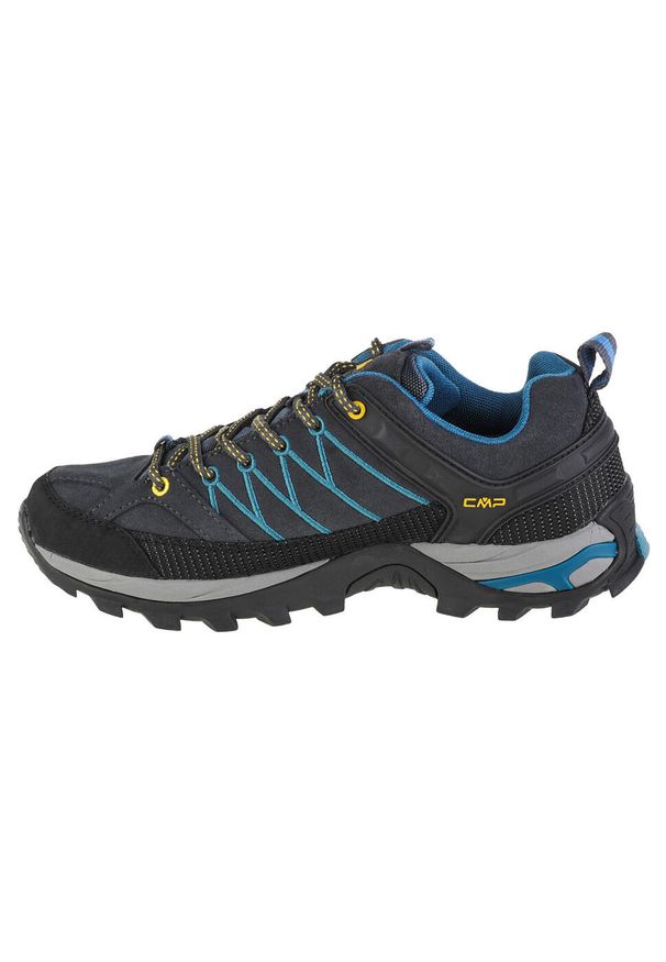 Buty trekkingowe męskie, CMP Rigel Low. Kolor: wielokolorowy, szary, niebieski, czarny. Materiał: guma, skóra, tkanina
