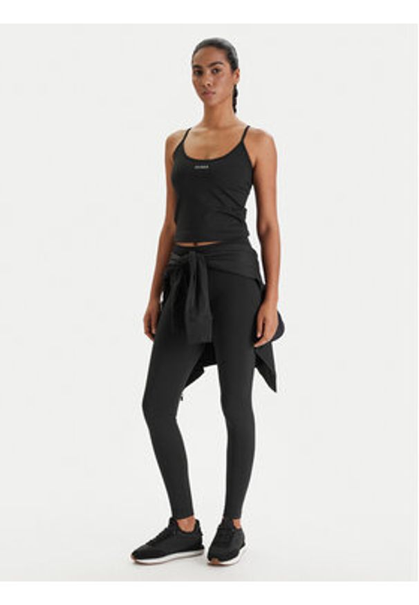 Guess Legginsy V6RB11 KD952 Czarny Slim Fit. Kolor: czarny. Materiał: syntetyk