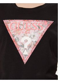 Guess T-Shirt W4GI21 J1314 Czarny Slim Fit. Kolor: czarny. Materiał: bawełna
