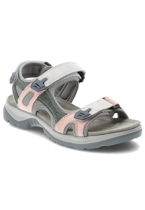 Sandały damskie McKeylor, cholewka ze skóry naturalnej regulowane paski na rzepy płaska podeszwa, szare, 95416. Zapięcie: rzepy. Kolor: szary. Materiał: skóra. Wzór: paski. Obcas: na płaskiej podeszwie