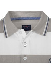 Koszulka Polo - Męska - Pako Jeans - Biało-Beżowe Pasy. Okazja: na co dzień. Typ kołnierza: polo. Kolor: wielokolorowy, beżowy, brązowy. Materiał: bawełna. Wzór: paski, prążki. Styl: casual #4
