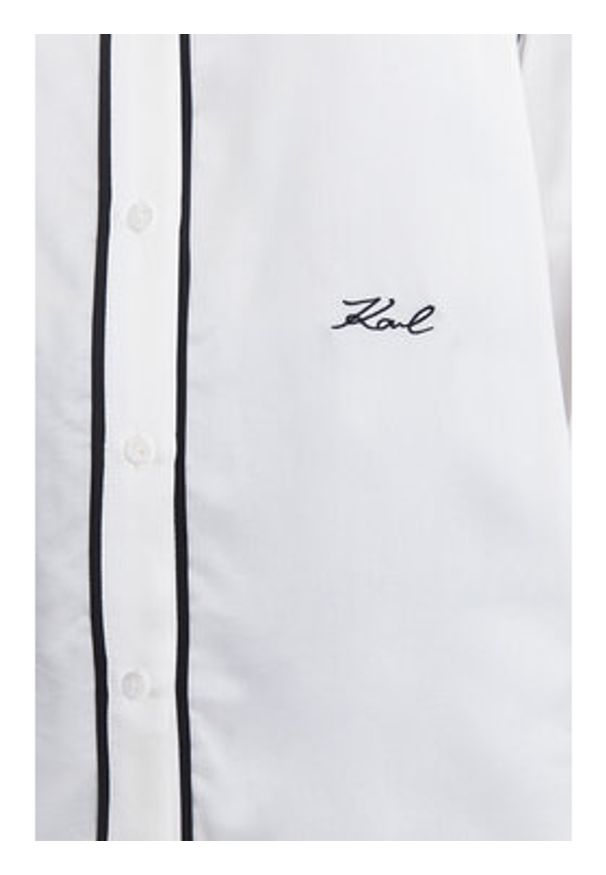 Karl Lagerfeld - KARL LAGERFELD Koszula A3W11012 Biały Regular Fit. Typ kołnierza: dekolt w karo. Kolor: biały. Materiał: wiskoza