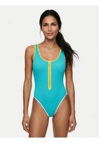 Seafolly Strój kąpielowy Beach Bound Retro 11170-072 Turkusowy. Kolor: turkusowy. Materiał: syntetyk #1