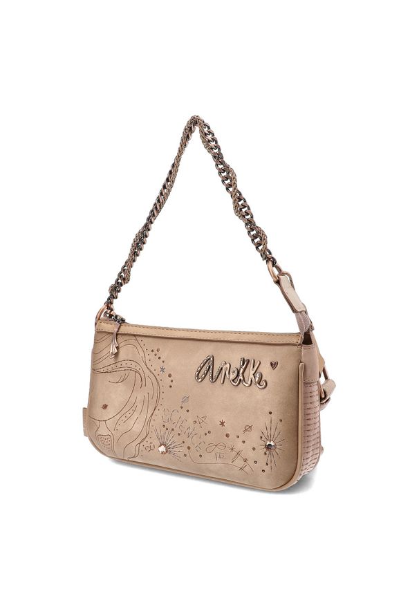 Beżowa Elegancka Torebka Damska Anekke. Kolor: beżowy. Styl: elegancki