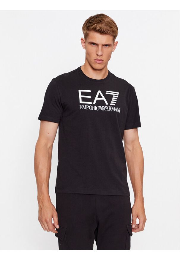 EA7 Emporio Armani T-Shirt 6RPT11 PJNVZ 1200 Czarny Regular Fit. Kolor: czarny. Materiał: bawełna