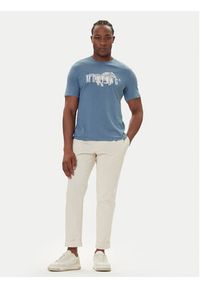 Mustang T-Shirt Austin 1016858 Niebieski Regular Fit. Kolor: niebieski. Materiał: bawełna #3