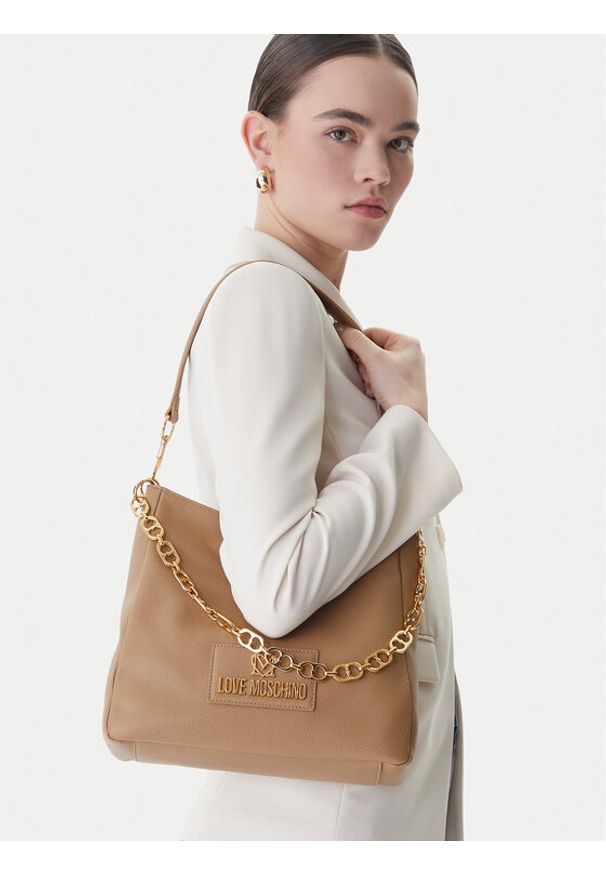 Love Moschino - LOVE MOSCHINO Torebka JC4166PP1OL1210A Beżowy. Kolor: beżowy. Materiał: skórzane