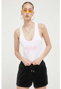 Juicy Couture top bawełniany kolor biały. Kolor: biały. Materiał: bawełna. Długość rękawa: na ramiączkach #3