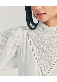 LOVE SHACK FANCY - Bawełniana sukienka z koronką Viola. Kolor: biały. Materiał: koronka, bawełna. Wzór: koronka. Długość: mini