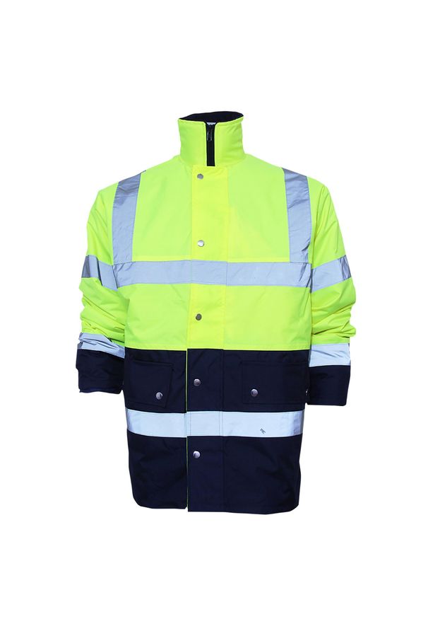 YOKO - Dwukolorowa Kurtka Unisex HiVis 2 Band. Kolor: żółty, wielokolorowy, niebieski