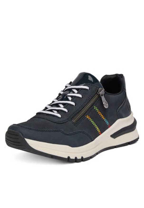 Rieker Sneakersy M6601-14 Granatowy. Kolor: niebieski. Materiał: materiał