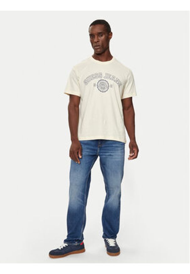 Guess T-Shirt M4BI83 K8FQ4 Écru Regular Fit. Materiał: bawełna