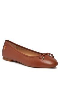 Lauren Ralph Lauren Baleriny 802940603002 Brązowy. Kolor: brązowy. Materiał: skóra #6