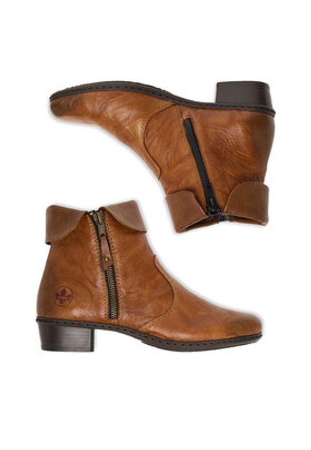 Rieker Botki Y07A8-22 Brązowy. Kolor: brązowy. Materiał: skóra