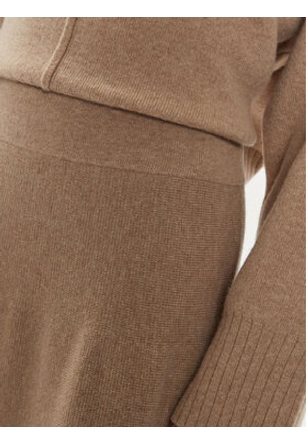 IVY & OAK - IVY OAK Spódnica trapezowa Kaia Rose IO113148 Beżowy Loose Fit. Kolor: beżowy. Materiał: wełna