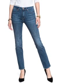 Wrangler - WRANGLER HIGH RISE SLIM RETRO BLUE W27GGS071 112128045. Styl: retro
