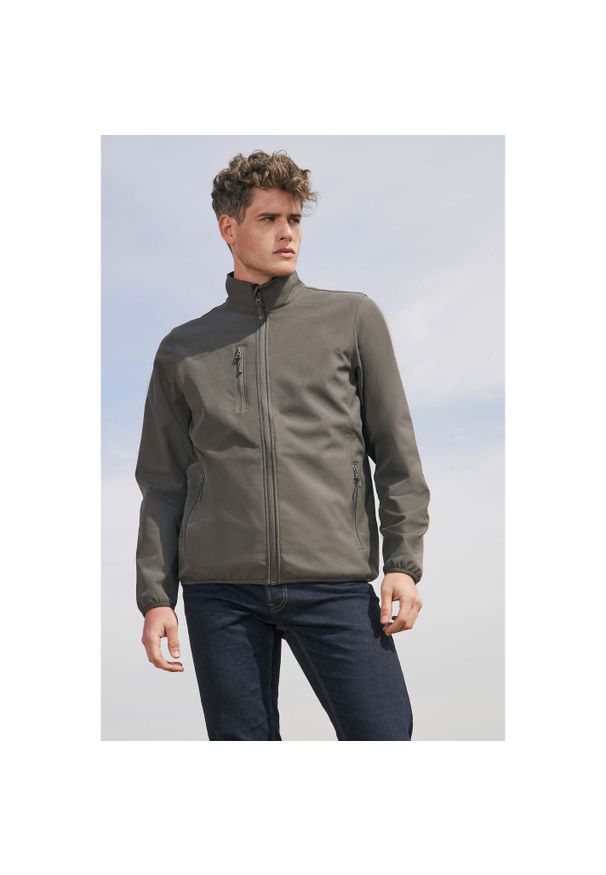 SOL'S - Polar Sol's Falcon. Kolor: szary, wielokolorowy, brązowy. Materiał: polar. Wzór: aplikacja