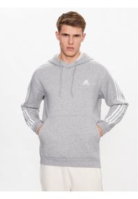 Adidas - adidas Bluza Essentials Fleece 3-Stripes IJ6474 Szary Regular Fit. Kolor: szary. Materiał: bawełna #1