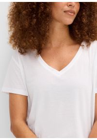bonprix - T-shirt z dekoltem w serek. Typ kołnierza: dekolt w serek. Kolor: biały. Długość rękawa: krótki rękaw. Długość: długie, krótkie #2
