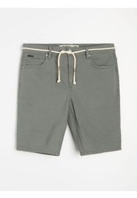 Sinsay - Bawełniane szorty jeansowe - zielony. Kolor: zielony. Materiał: bawełna, jeans #1