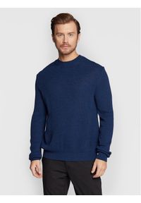 Sisley Sweter 109KS100X Niebieski Regular Fit. Kolor: niebieski. Materiał: syntetyk #1