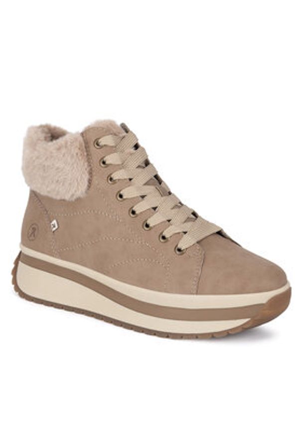 Rieker Revolution Lifestyle Botki W0961-20 Beżowy. Kolor: beżowy. Materiał: skóra
