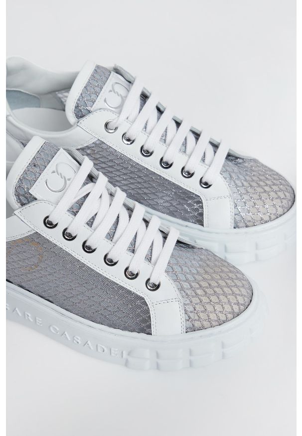 Sneakersy damskie skórzane CESARE CASADEI. Materiał: skóra