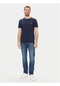 Guess T-Shirt Caleb U97M00 KCD31 Niebieski Slim Fit. Kolor: niebieski. Materiał: bawełna #4