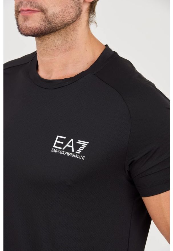 EA7 Emporio Armani - EA7 Czarny męski t-shirt Ventus 7, Rozmiar L. Kolor: czarny
