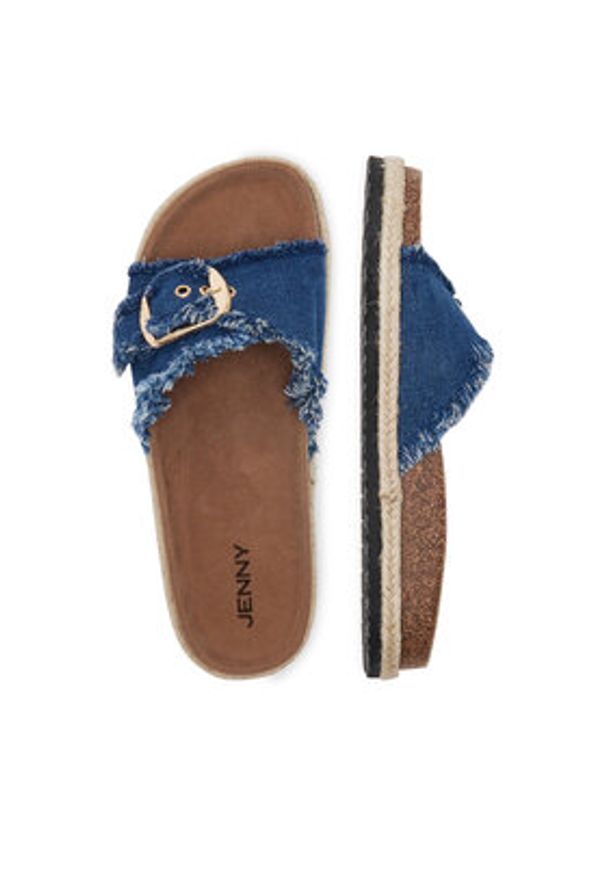 Jenny - JENNY Klapki LB-P1629 Granatowy. Kolor: niebieski. Materiał: materiał