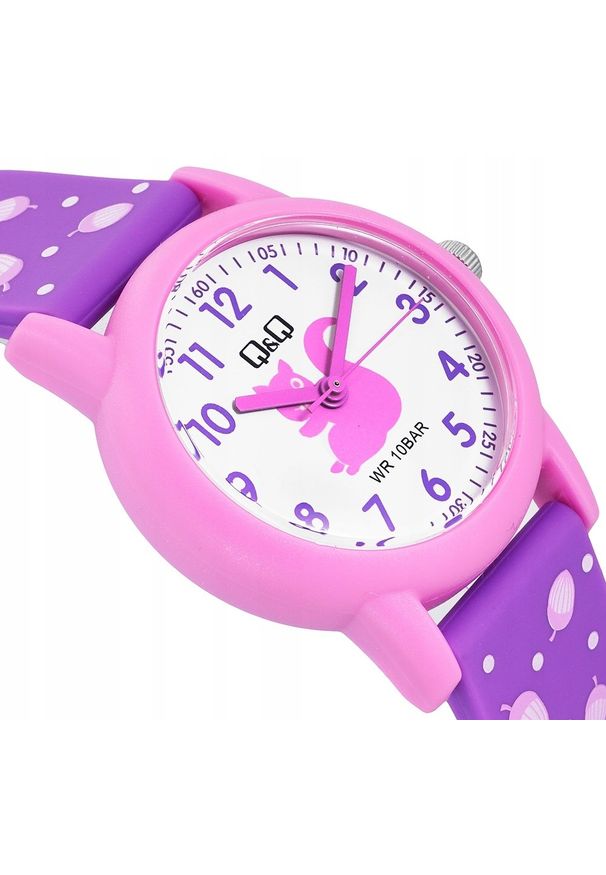 Zegarek Q&Q V23A-007V rózowy kolorowy dziecięcy wiewiórka .