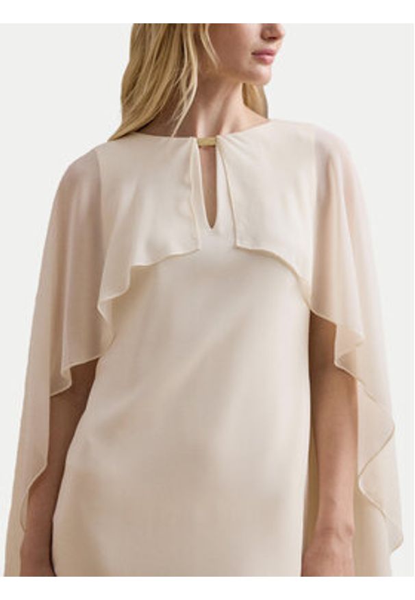 Lauren Ralph Lauren - LAUREN RALPH LAUREN Sukienka koktajlowa 253957566 Écru Regular Fit. Kolor: kremowy. Materiał: syntetyk. Styl: wizytowy