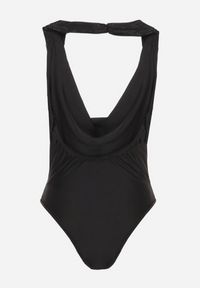 Born2be - Czarne Cyrkoniowe Body z Lejącym Dekoltem Milenira. Okazja: na co dzień. Kolor: czarny. Materiał: jeans. Długość rękawa: bez rękawów. Wzór: aplikacja. Styl: casual #3
