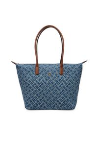 TOMMY HILFIGER - Tommy Hilfiger Torebka Popette Tote Denim Flag AW0AW18613 Niebieski. Kolor: niebieski #6
