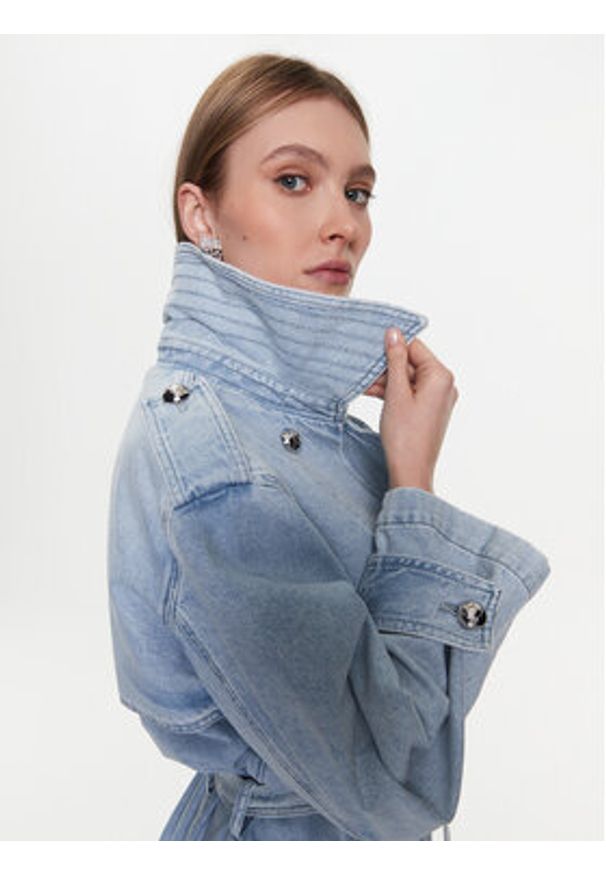 Pinko Trencz Partita 100586 A0MX Niebieski Regular Fit. Kolor: niebieski. Materiał: jeans