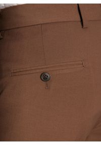 Pako Lorente - PAKO LORENTE - Gładkie brązowe spodnie ganiturowe. Okazja: na spotkanie biznesowe. Kolor: brązowy. Materiał: poliester, wiskoza, elastan. Wzór: gładki. Styl: biznesowy, młodzieżowy #6