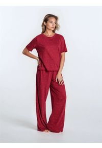 Sinsay - Piżama dwuczęściowa z domieszką wiskozy - bordowy. Kolor: czerwony. Materiał: wiskoza #1