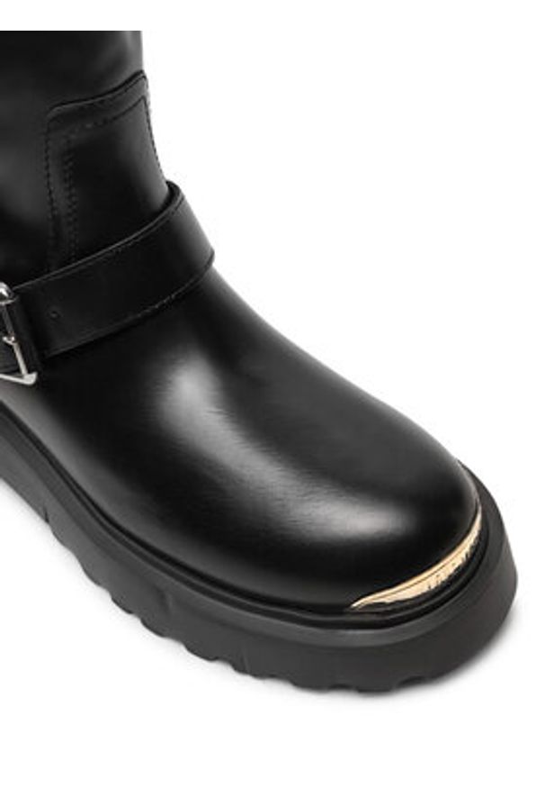 Love Moschino - LOVE MOSCHINO Botki JA24134G1LIA0000 Czarny. Kolor: czarny. Materiał: skóra
