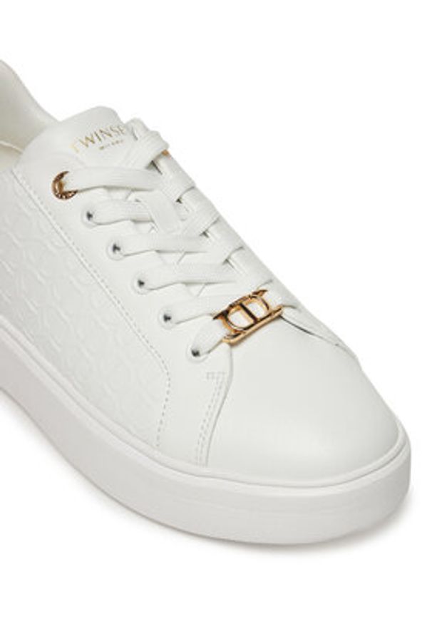 TwinSet - TWINSET Sneakersy 251TCP01C Biały. Kolor: biały. Materiał: skóra
