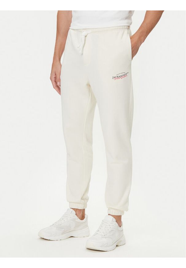 Jack & Jones Spodnie dresowe Kane Billy 12283257 Écru Relaxed Fit. Materiał: bawełna, syntetyk